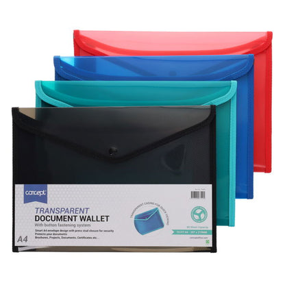 A4 Button Document Wallet
