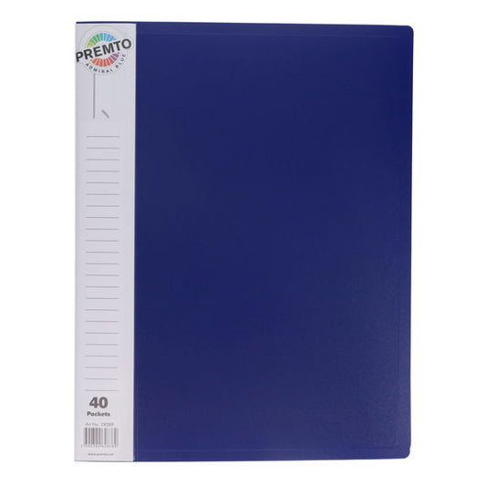 Premto A4 40 Pocket Display Book Admiral Blue