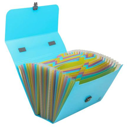 Exacompta Pop 'N Co Expanding File With Handle 24 Part 33x29cm Cyan