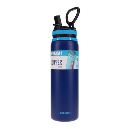 Smash 700ml Steel Sipper Bottle Navy