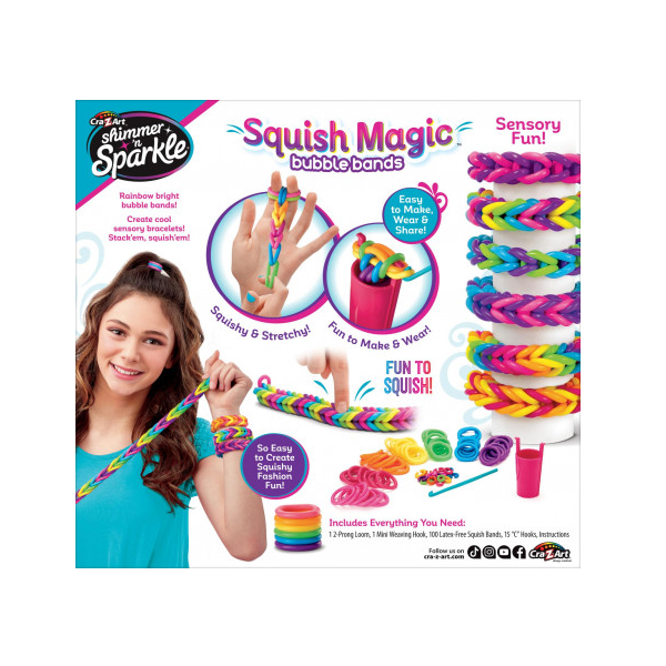 Shimmer 'n Sparkle Squish Magic Bubble Bands Loom Band Making Kit, Friendship Bracelets Crafts Toys Rubber Bands Set Shimmer 'n Sparkle Squish Magic Bubble Bands Loom Band Making Kit, Friendship Bracelets Crafts Toys Rubber Bands Set