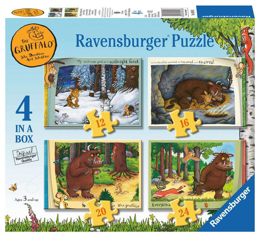 RAVENSBURGER THE GRUFFALO 4 IN A BOX (12, 16, 20, 24 PIECE) JIGSAW PUZZLES