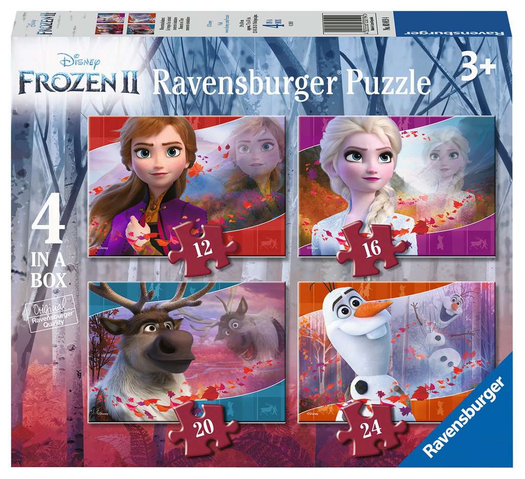 RAVENSBURGER FROZEN 2, 4 IN A BOX (12, 16, 20, 24 PIECE) JIGSAW PUZZLES