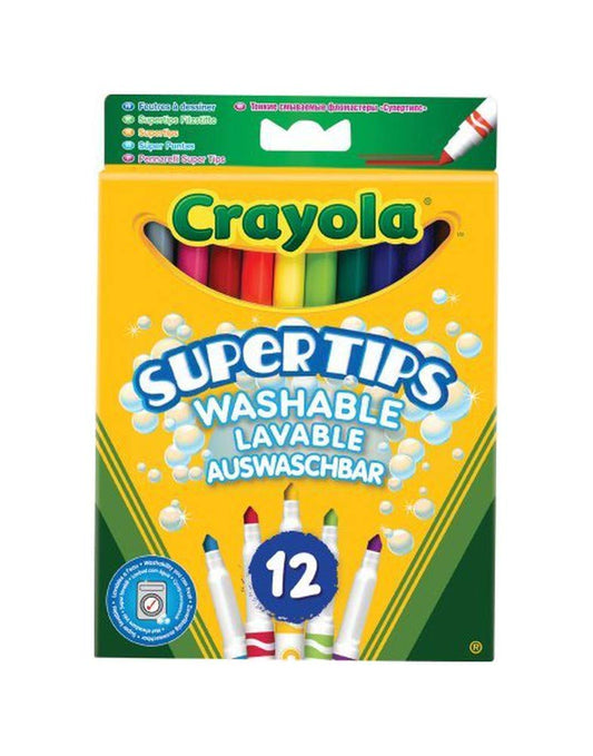 CRAYOLA 12 SUPERTIPS BRIGHT COLOURS