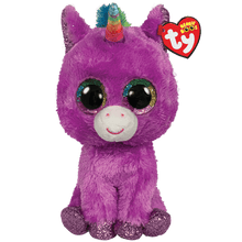 TY ROSETTE PURPLE UNICORN BEANIE BOO 15CM