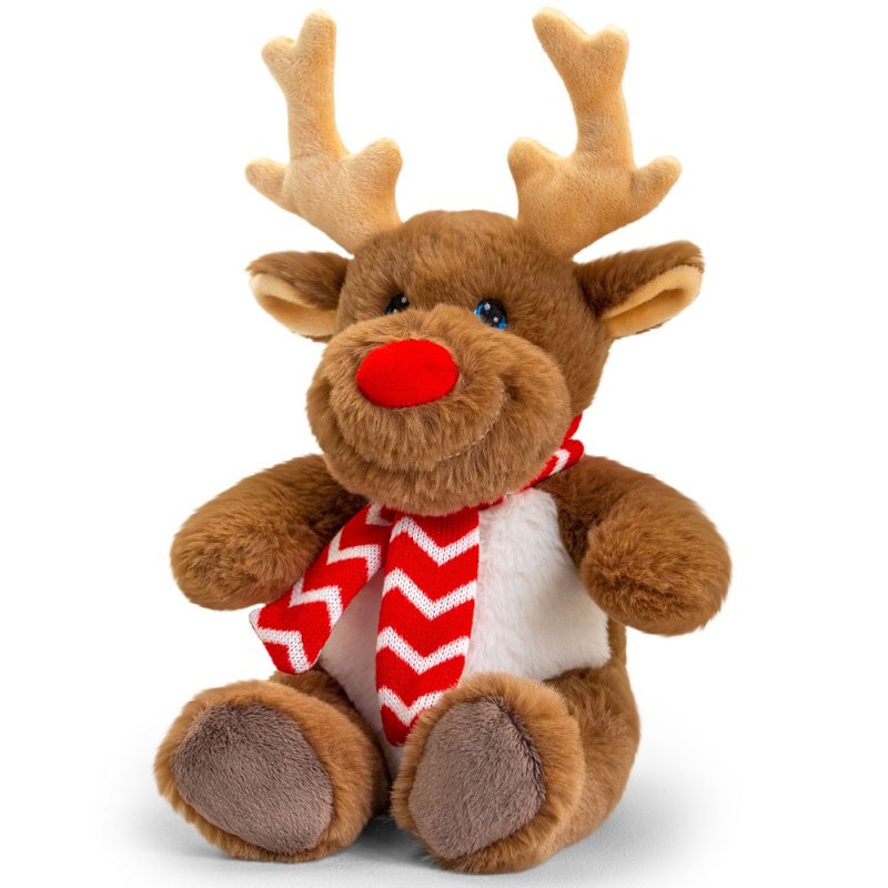 Keel Eco 25cm Reindeer With Red Scarf Soft Toy