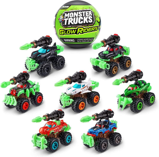 5 SURPRISE MONSTER TRUCK GLOW RIDERS