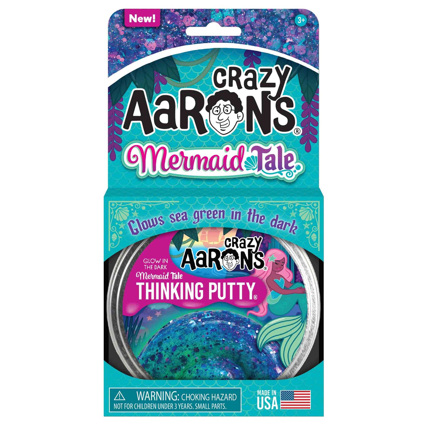 Crazy Aaron's Thinking Putty Mermaid Tale Glow In The Dark