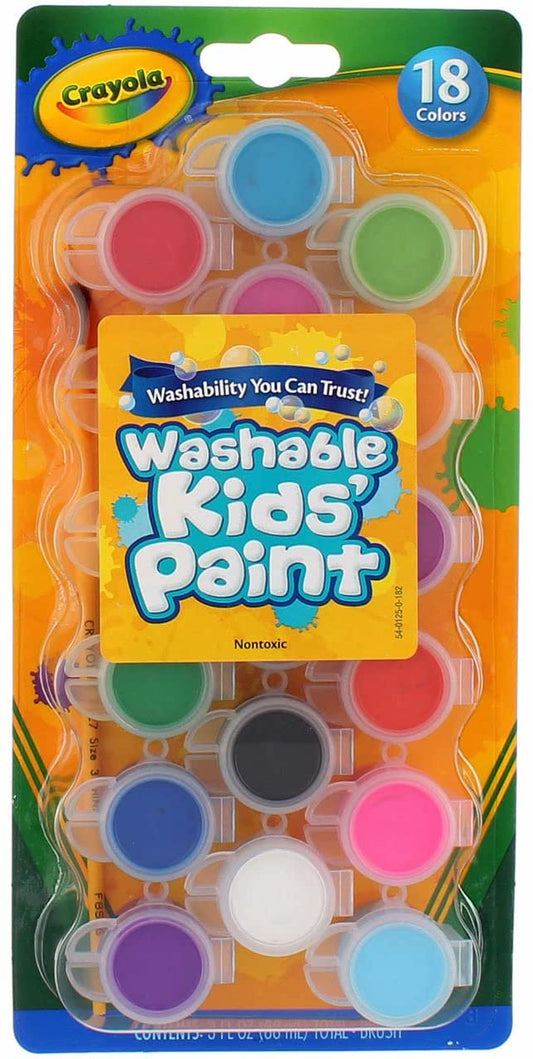 CRAYOLA 18 WASHABLE KIDS PAINT SET