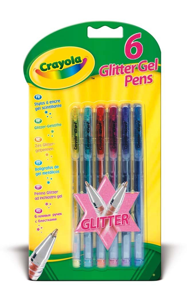 CRAYOLA 6 GLITTER GEL PENS