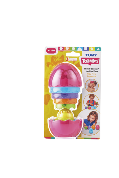 TOMY TOOMIES HIDE & SQUEAK NESTING EGGS