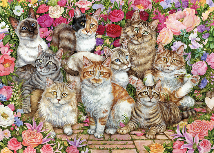 FALCON FLORAL CATS 1000 PIECE JIGSAW PUZZLE