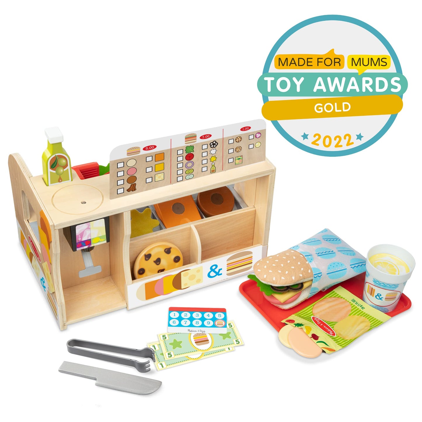 MELISSA & DOUG SLICE & STACK WOODEN SANDWICH COUNTER