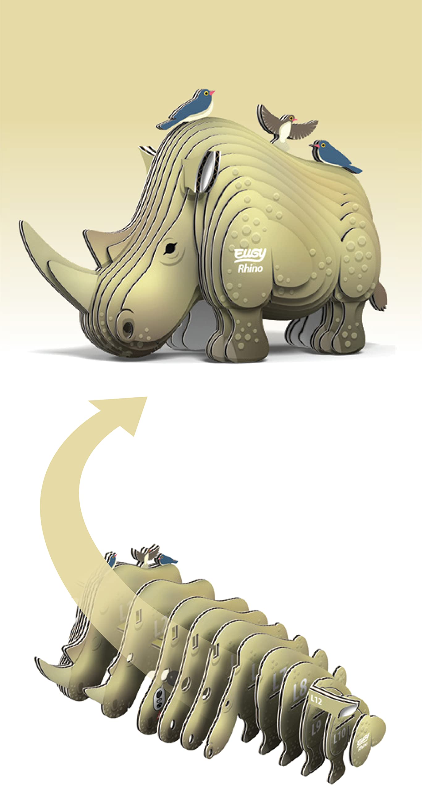 EUGY 3D Model Rhino Craft Kit
