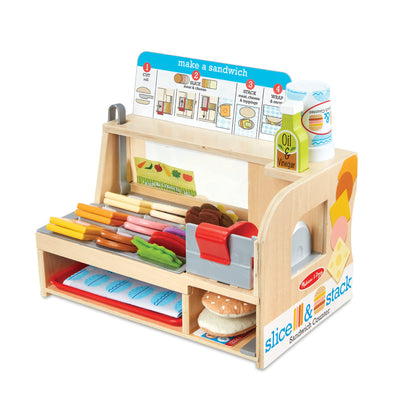 MELISSA & DOUG SLICE & STACK WOODEN SANDWICH COUNTER