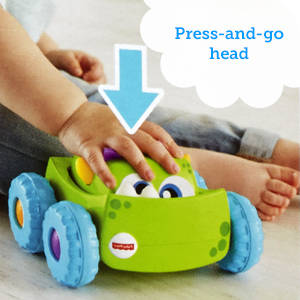 FISHER PRICE PRESS N GO MONSTER VEHICLE GREEN