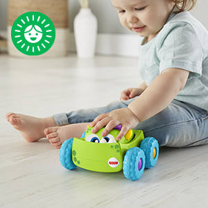 FISHER PRICE PRESS N GO MONSTER VEHICLE GREEN