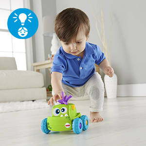 FISHER PRICE PRESS N GO MONSTER VEHICLE GREEN