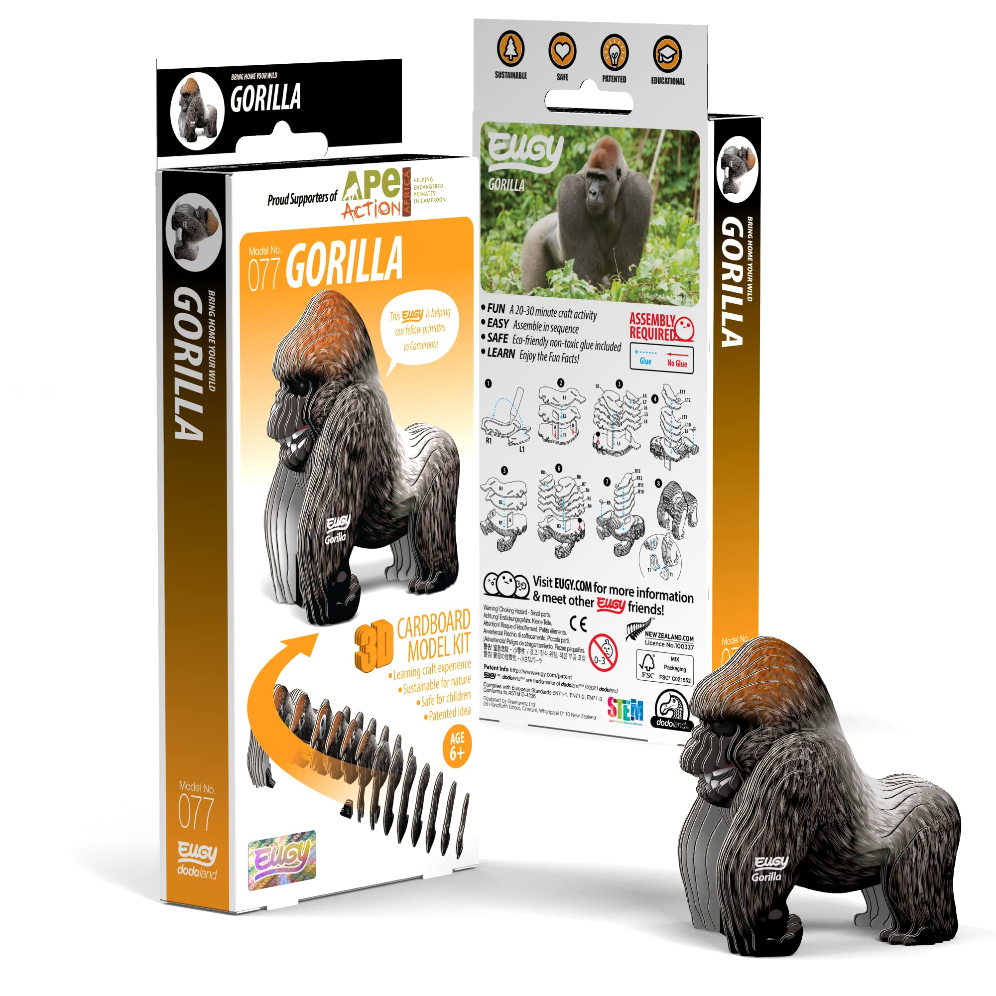 EUGY 3D Model Gorilla Craft Kit