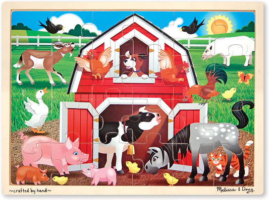 MELISSA & DOUG BARNYARD WOODEN 24 PCE JIGSAW PUZZLE