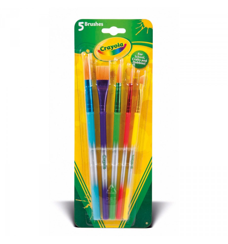 CRAYOLA 5 ASSORTED PAINT BRUSHES