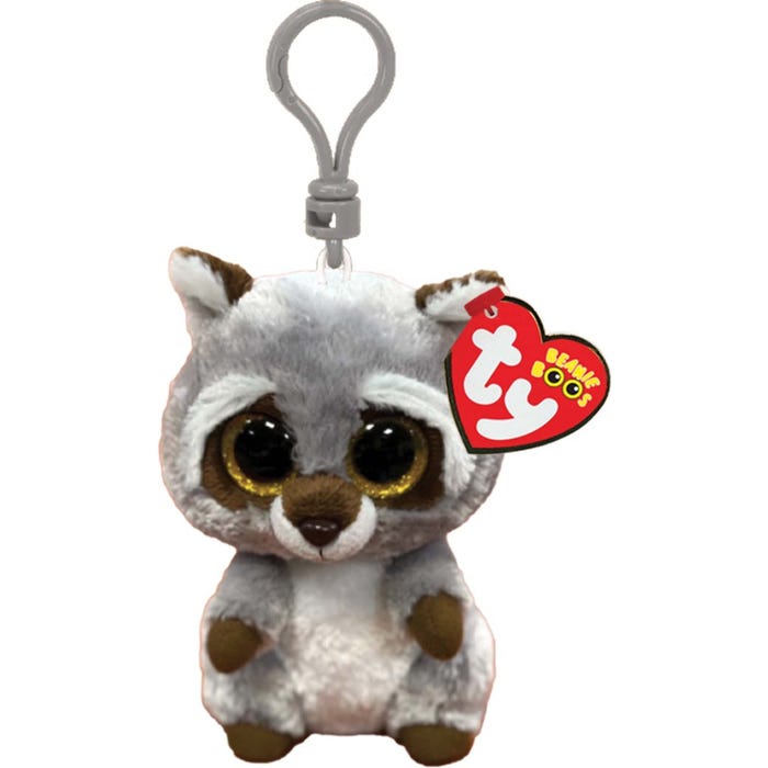 TY Oakie Raccoon Boo Key Clip