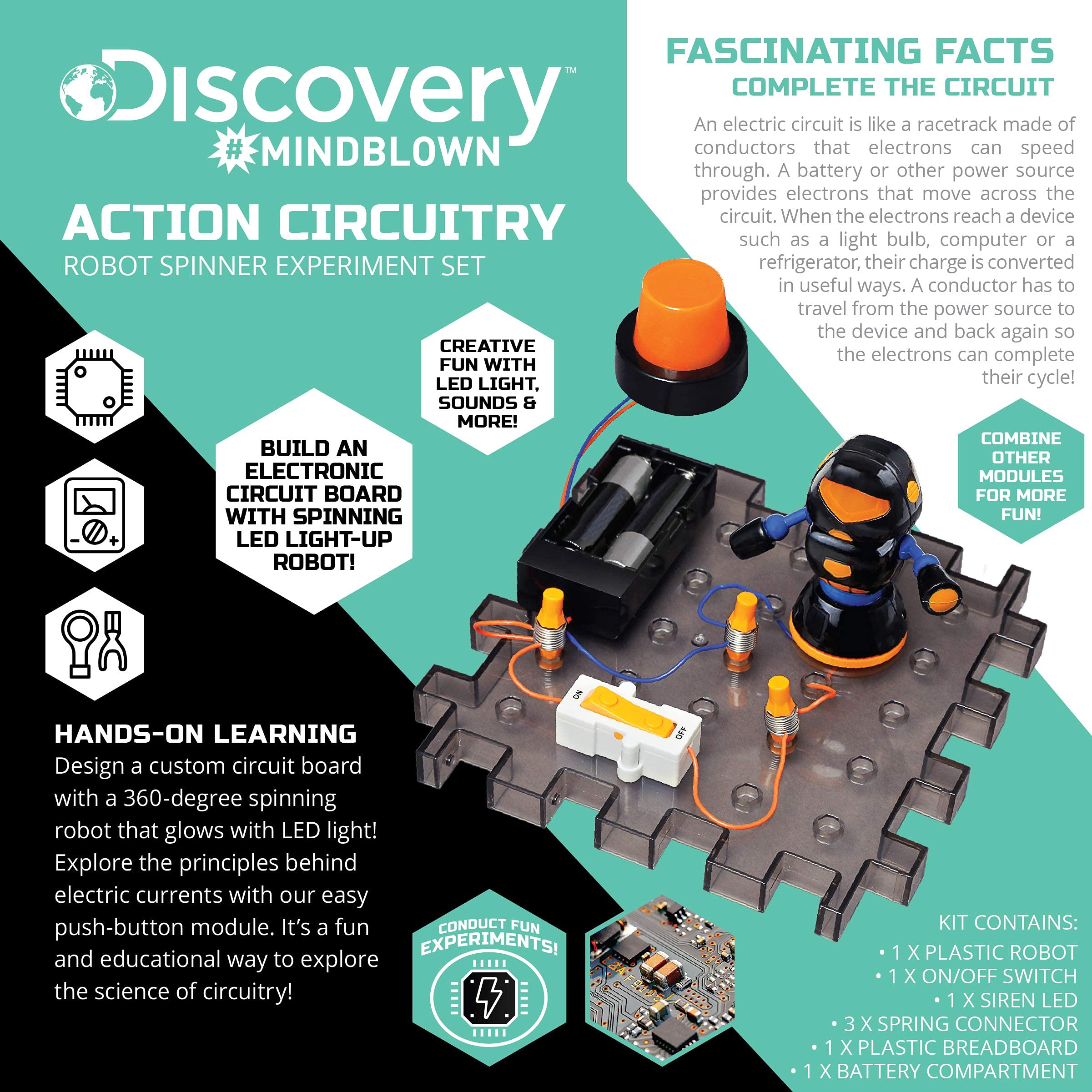 DISCOVERY ACTION CIRCUITRY MINDBLOWN ROBOT SPINNER EXPERIMENT