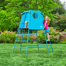 TP Explorer Blue Metal Climbing Frame with Platform & Den