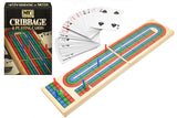 WOODEN CRIBBAGE BOARD & CARDS
