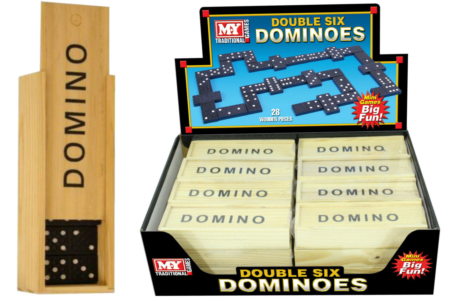 DOMINOES WOODEN BOX