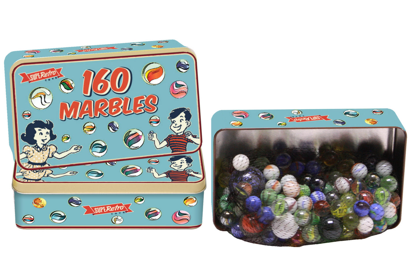 TIN OF MARBLES SUPERRETRO