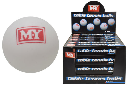 SIX TABLE TENNIS BALLS