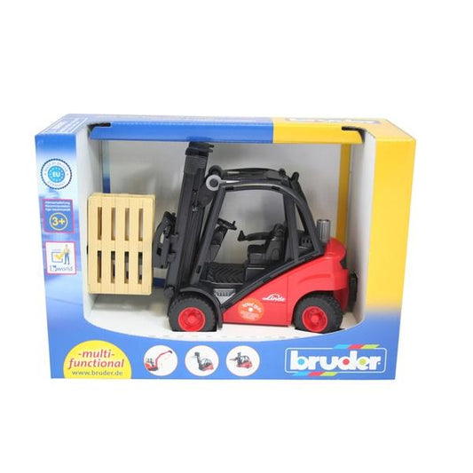 BRUDER LINDE H30D FORK LIFT WITH 2 PALLETS