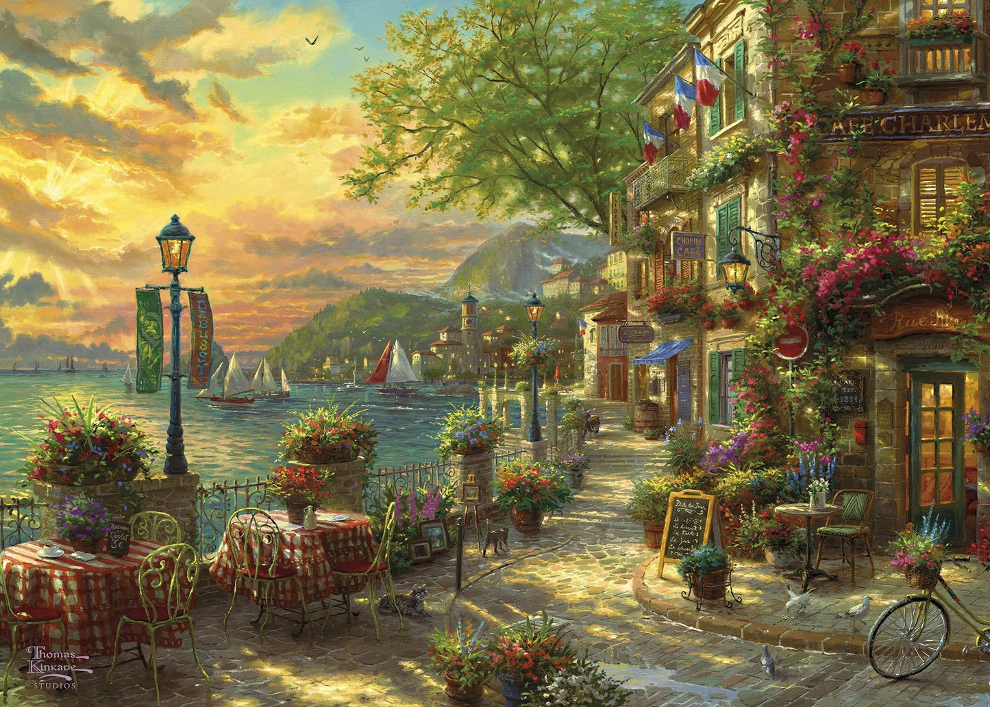 French Riviera Cafe 1000 Piece Jigsaw Puzzle