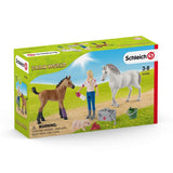SCHLEICH VET VISITING MARE AND FOAL