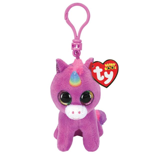 TY ROSETTE UNICORN KEY RING